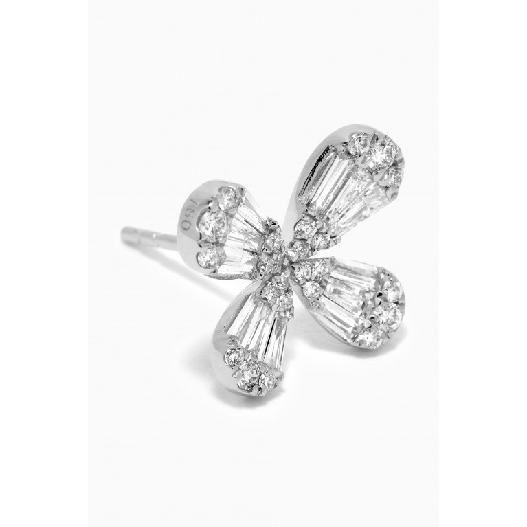 Maison H Jewels - Papillon Diamond Stud Earrings in 18kt White Gold Silver