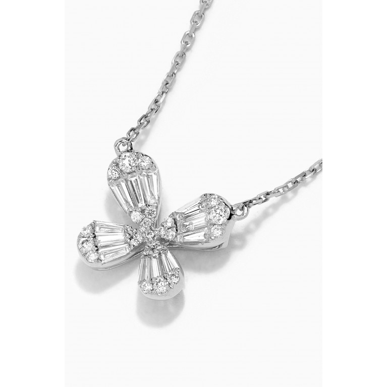 Maison H Jewels - Papillon Diamond Necklace in 18kt White Gold Silver
