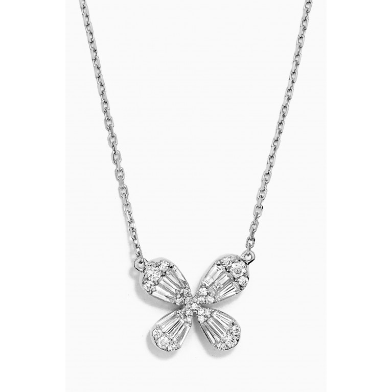 Maison H Jewels - Papillon Diamond Necklace in 18kt White Gold Silver