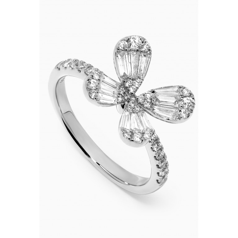 Maison H Jewels - Papillon Diamond Ring in 18kt White Gold Silver