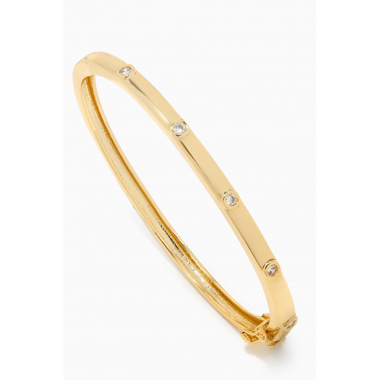 CZ by Kenneth Jay Lane - CZ Bezel Bangle in 14kt Gold-plated Brass Gold