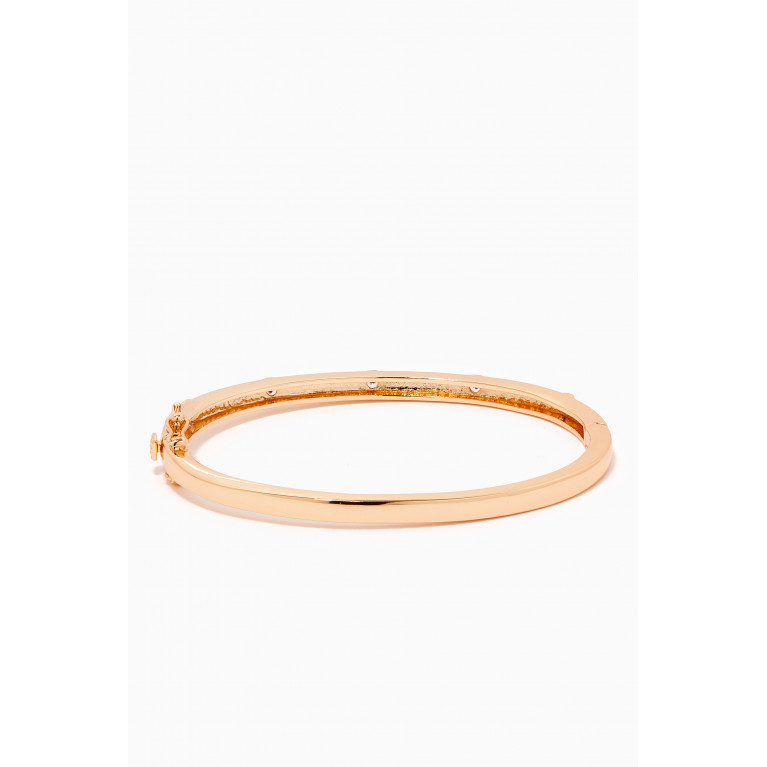 CZ by Kenneth Jay Lane - CZ Bezel Bangle in Rose Gold-plated Brass Rose Gold