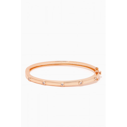 CZ by Kenneth Jay Lane - CZ Bezel Bangle in Rose Gold-plated Brass Rose Gold