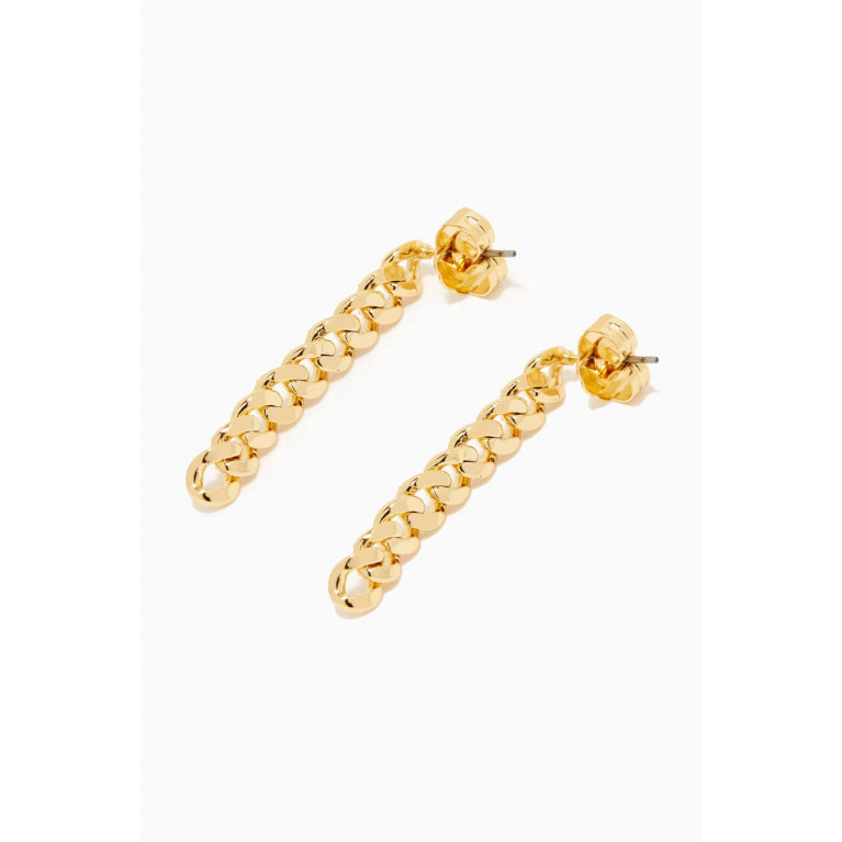 CZ by Kenneth Jay Lane - CZ Chain-link Drop Earrings in 14kt Gold-plated Brass