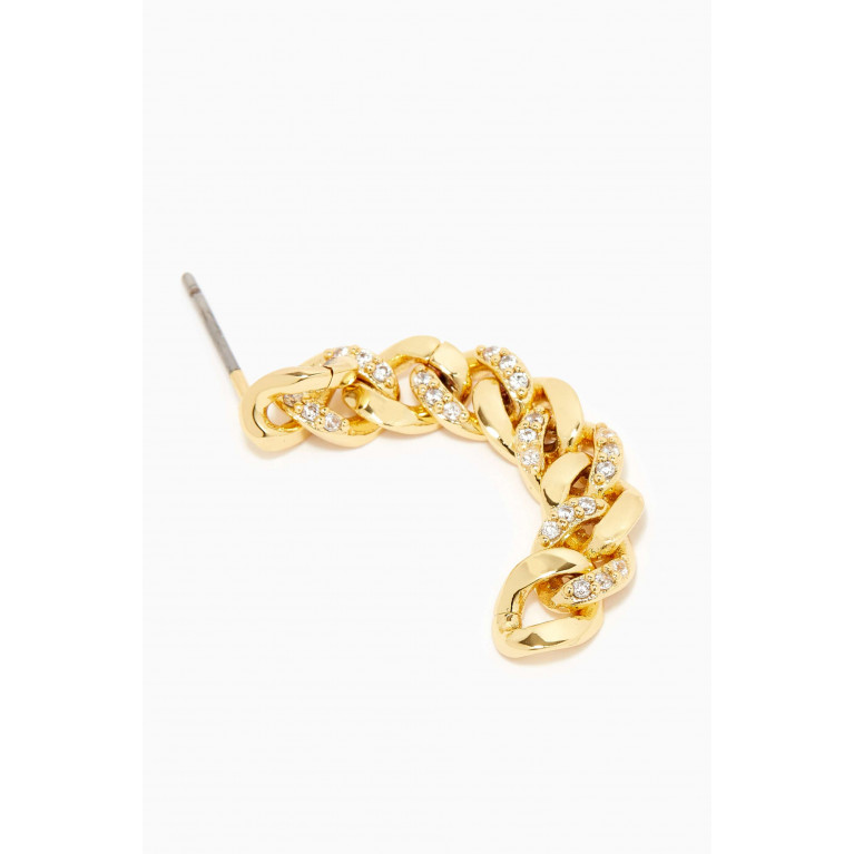 CZ by Kenneth Jay Lane - CZ Chain-link Drop Earrings in 14kt Gold-plated Brass