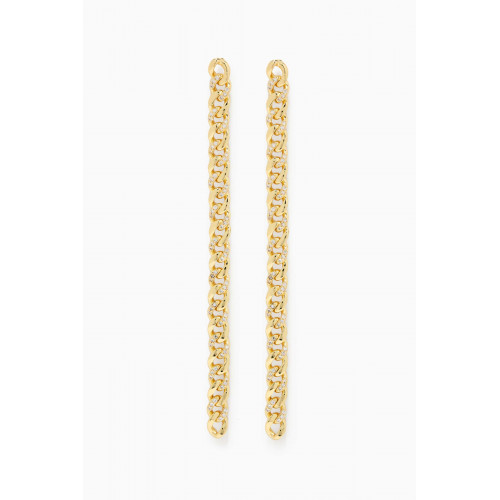 CZ by Kenneth Jay Lane - CZ Pavé Chain-link Drop Earrings in 14kt Gold-plated Brass