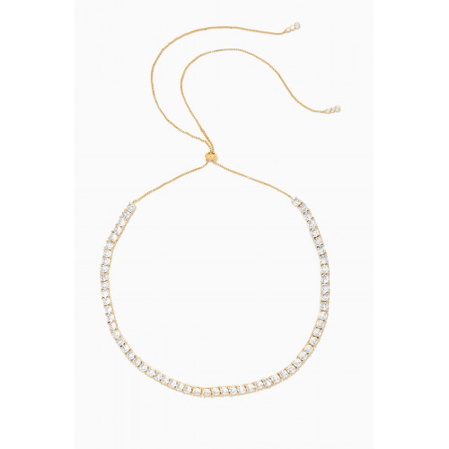 CZ by Kenneth Jay Lane - CZ Round-cut Pavé Choker in 14kt Gold-plated Brass Gold