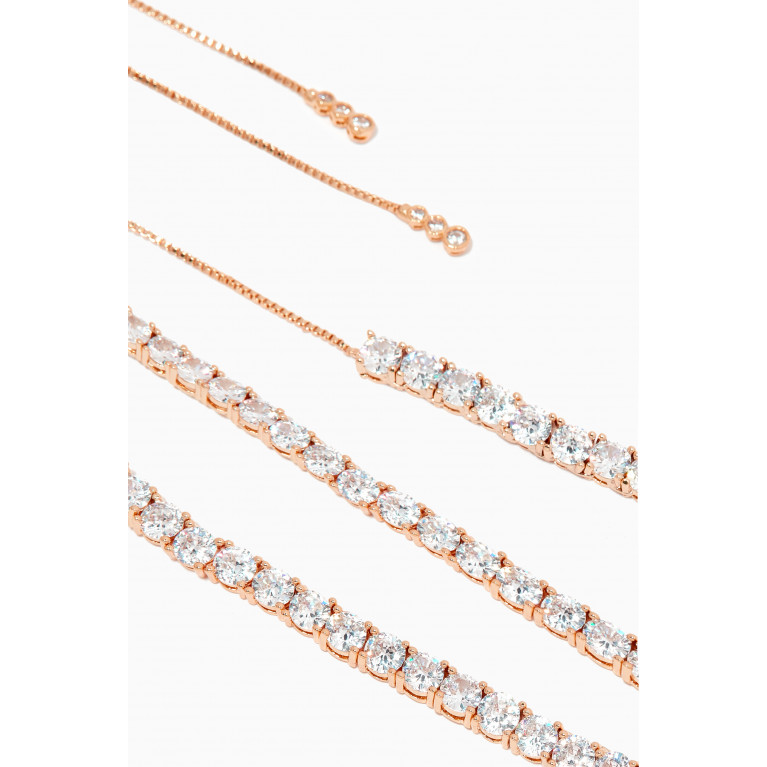 CZ by Kenneth Jay Lane - CZ Round-cut Pavé Choker in Rose Gold-plated Brass Rose Gold