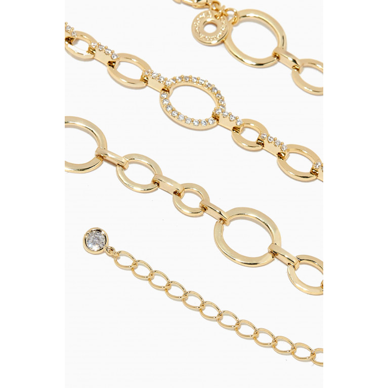 CZ by Kenneth Jay Lane - Pavé Oval-link Necklace in 14kt Gold-plated Brass