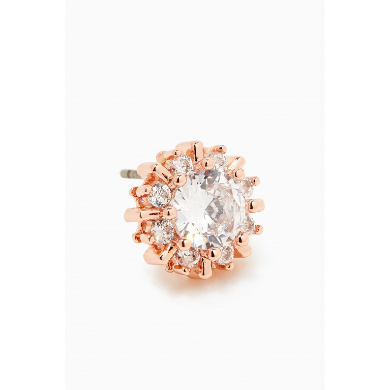 CZ by Kenneth Jay Lane - CZ Pinwheel Halo Stud Earrings in Rose Gold-plated Brass Rose Gold