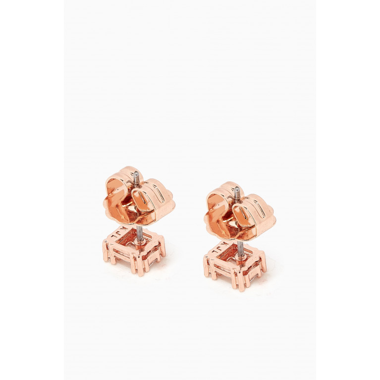 CZ by Kenneth Jay Lane - CZ Emerald-cut Necklace & Earrings Set in Rose Gold-plated Brass Rose Gold