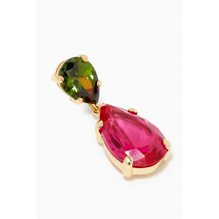CZ by Kenneth Jay Lane - Large Pear-cut Crystal Drop Earrings in 14kt Gold-plated Brass Multicolour