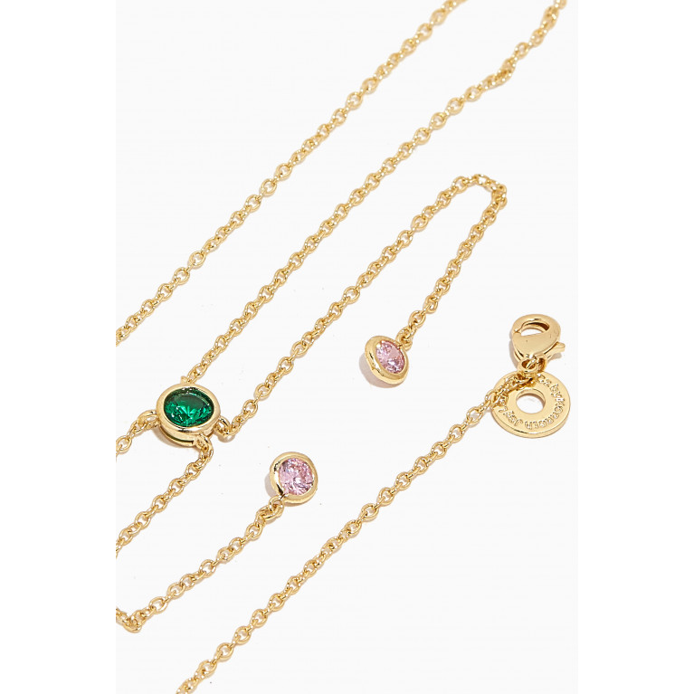 CZ by Kenneth Jay Lane - CZ Round-cut Lariat Necklace in 14kt Gold-plated Brass Multicolour
