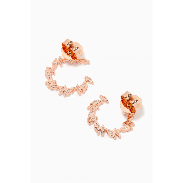 CZ by Kenneth Jay Lane - CZ Marquise Cluster Earrings in Rose Gold-plated Brass