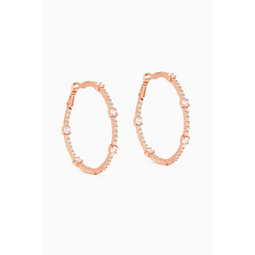 CZ by Kenneth Jay Lane - CZ Inside-out Hoop Earrings in Rose Gold-plated Brass