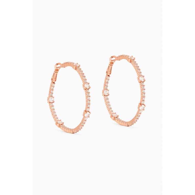 CZ by Kenneth Jay Lane - CZ Inside-out Hoop Earrings in Rose Gold-plated Brass