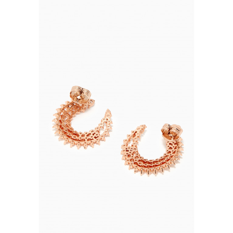 CZ by Kenneth Jay Lane - CZ C-shape Statement Earrings in Rose Gold-plated Brass Rose Gold