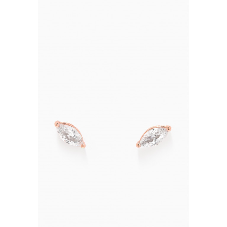 CZ by Kenneth Jay Lane - CZ Marquise-cut Necklace & Earrings Set in Rose Gold-plated Brass
