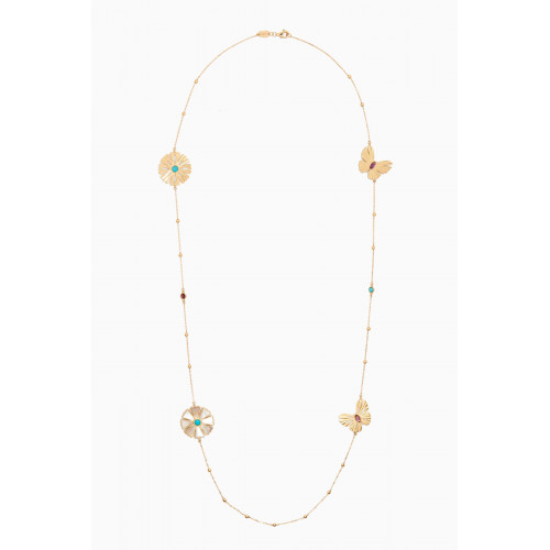 Damas - Farfasha Sunkiss Amethyst & Turquoise Necklace in 18kt Gold