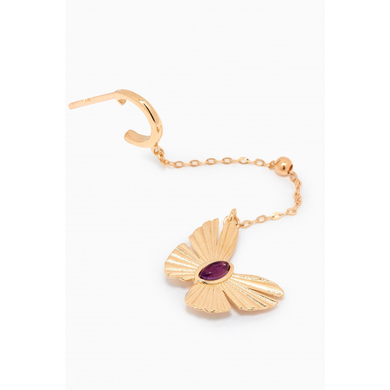 Damas - Farfasha Sunkiss Butterfly Amethyst Drop Earrings in 18kt Gold