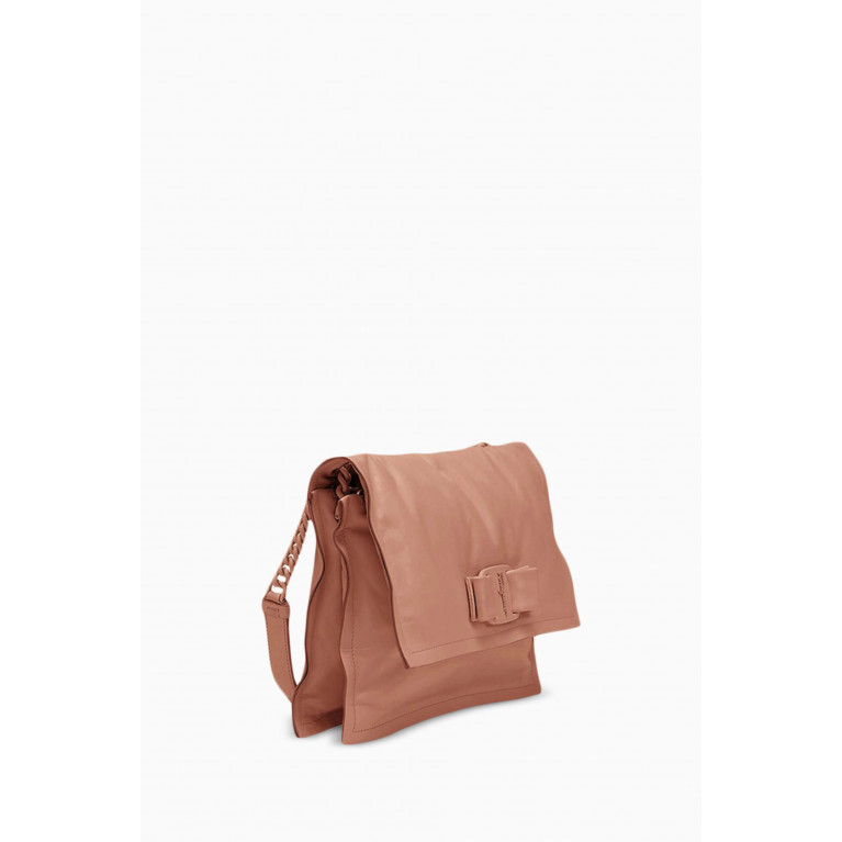 Ferragamo - Small Viva Bow Padded Shoulder Bag in Leather