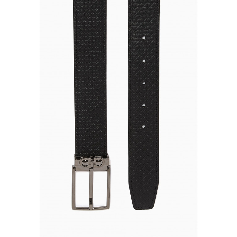 Ferragamo - Logo Embossed Reversible Belt in Calf Leather