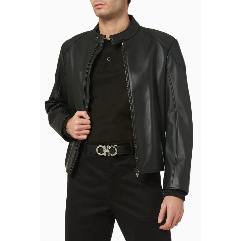 Ferragamo - Gancini Buckle Reversible Belt in Calf Leather