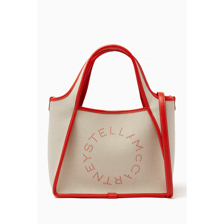 Stella McCartney - Stella Logo Tote Bag in Canvas & Alter Nappa Neutral