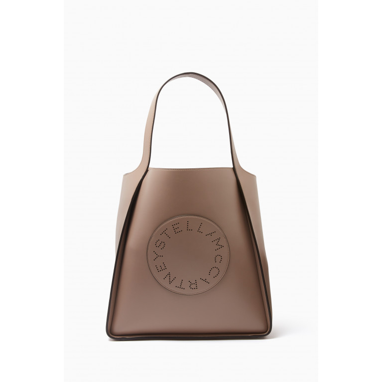 Stella McCartney - Stella Logo Large Tote Bag in Eco-alter Nappa Grey