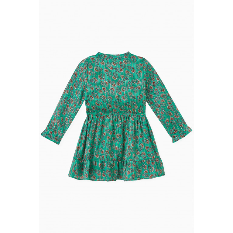 Name It - Floral Dress in Polyester Green