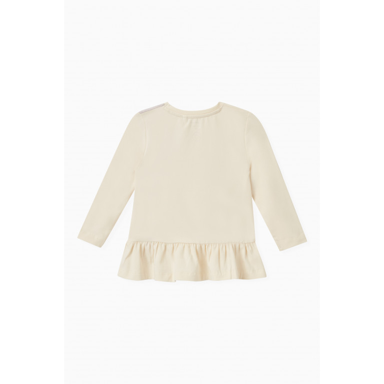 Name It - Peplum Long-sleeved Top in Jersey Neutral