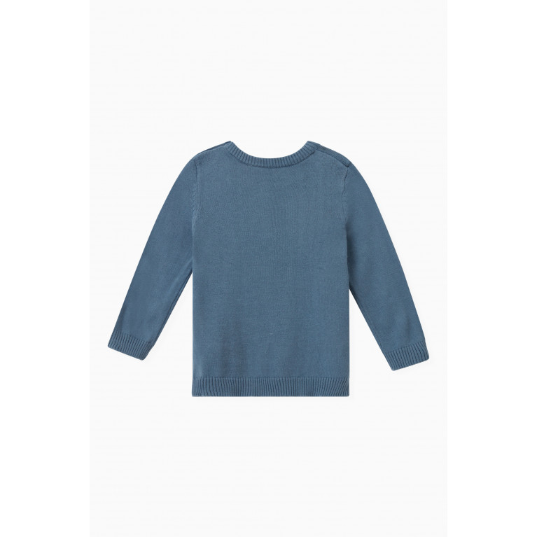 Name It - Long-sleeved Knitted Pullover in Organic Cotton Blue