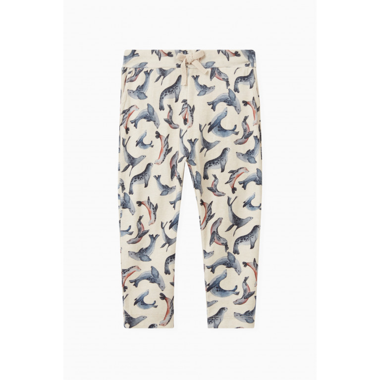 Name It - Printed Pants in Jersey Neutral