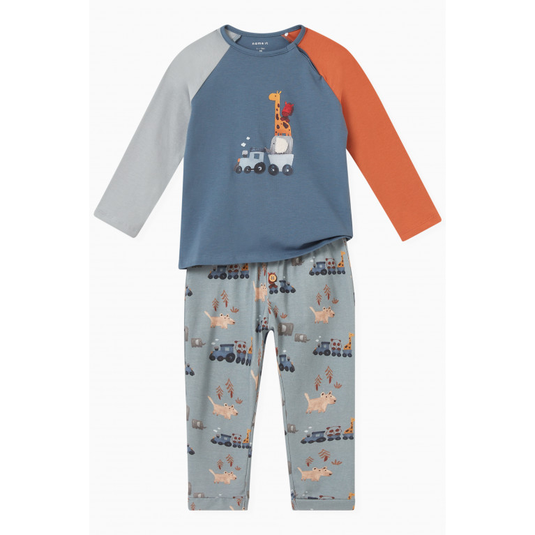 Name It - Name It - Animal Trousers in Cotton Blue