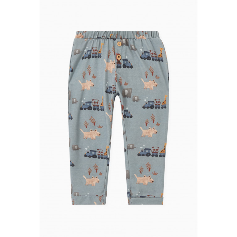 Name It - Name It - Animal Trousers in Cotton Blue