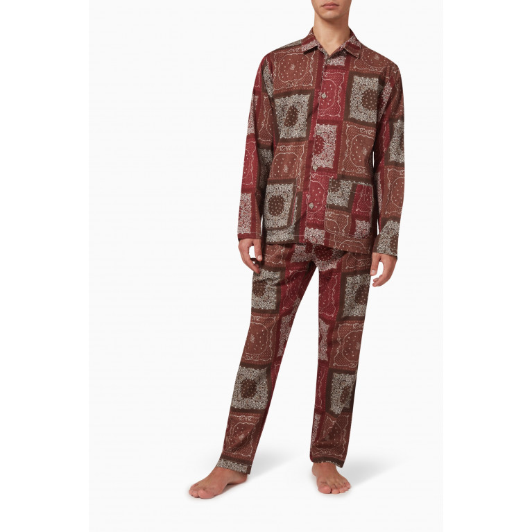 Desmond & Dempsey - Pyjama Set in Linen Red
