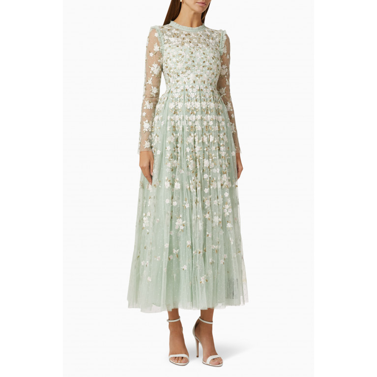 Needle & Thread - Camellia Ditsy Embroidered Gown in Tulle
