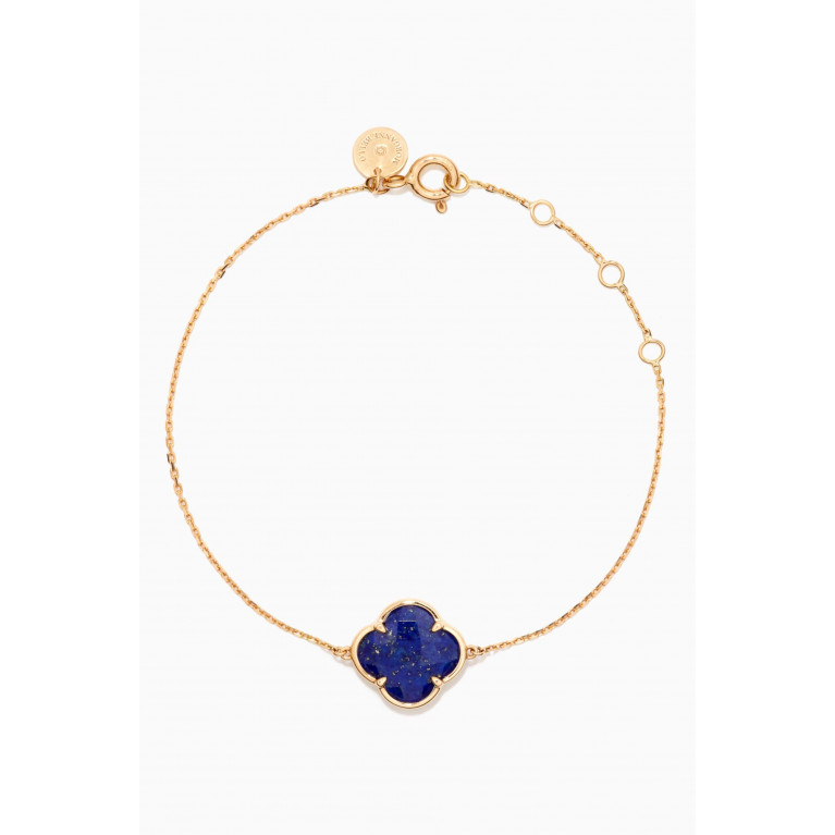 Morganne Bello - Victoria Clover Lapis Lazuli Bracelet in 18kt Gold