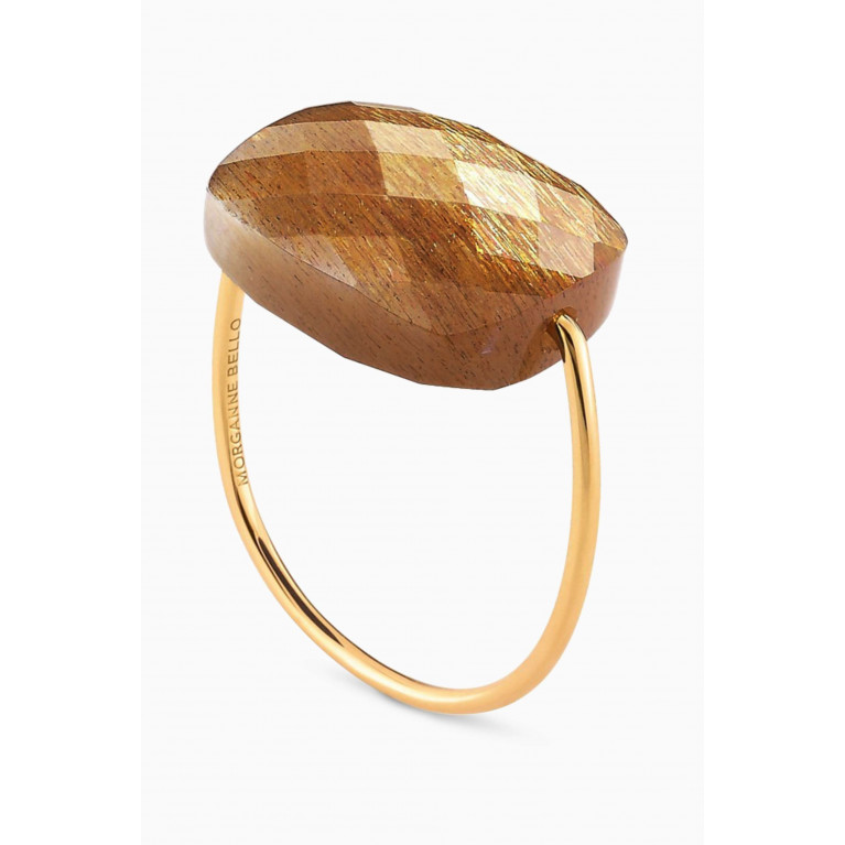 Morganne Bello - Friandise Cushion Sunstone Ring in 18kt Gold