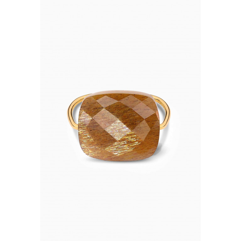 Morganne Bello - Friandise Cushion Sunstone Ring in 18kt Gold