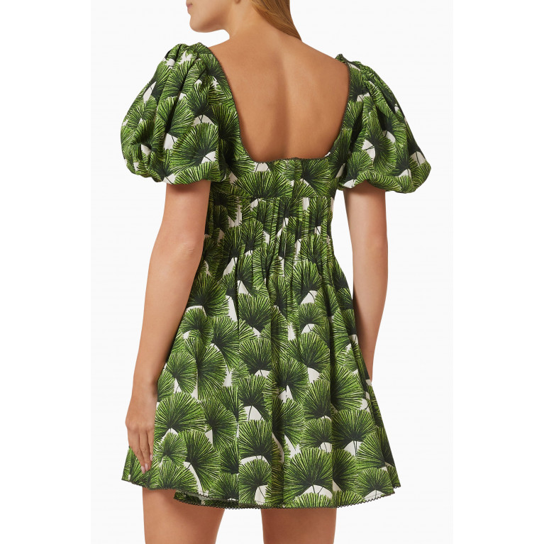 Agua Bendita - Caramelo Mini Dress in Cotton-poplin Green