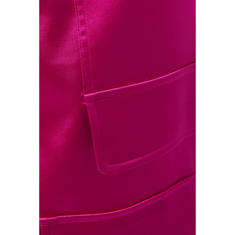Frame - Relaxed Straight Cargo Pants in Satin Pink