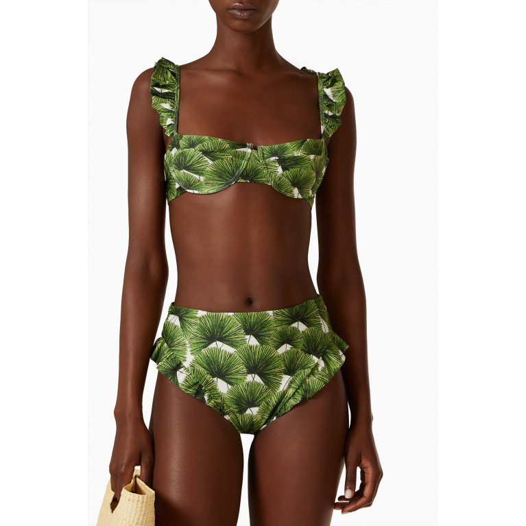 Agua Bendita - Kiwi Bikini Top in Recycled Fabric Green