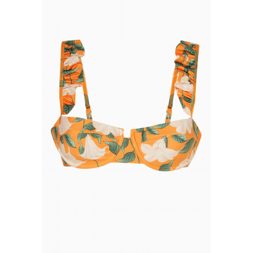 Agua Bendita - Kiwi Bikini Top in Recycled Fabric Orange