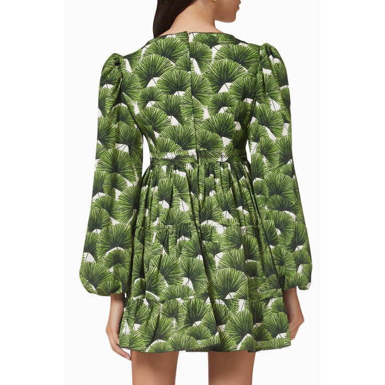 Agua Bendita - Avena Mini Dress in Cotton-poplin Green