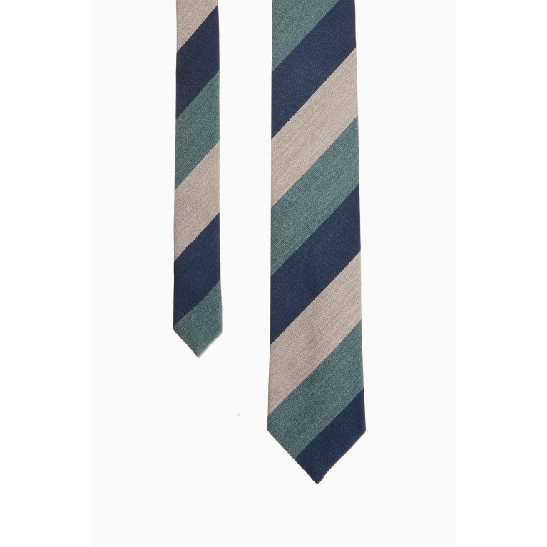 Eton - Regimental Striped Tie in Silk-cotton