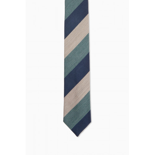 Eton - Regimental Striped Tie in Silk-cotton