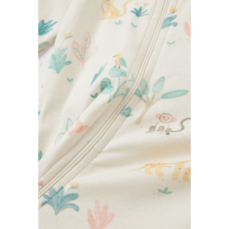 Purebaby - Jungle Dream Print Sleepsuit in Organic Cotton Neutral