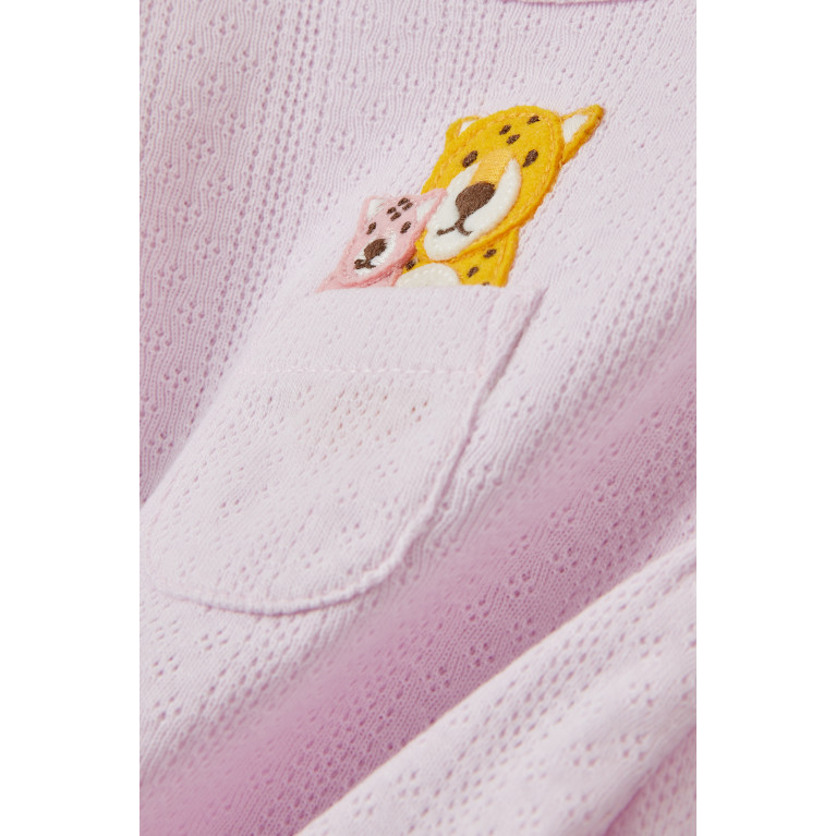 Purebaby - Jaguar Peekaboo Bodysuit in Cotton Pink