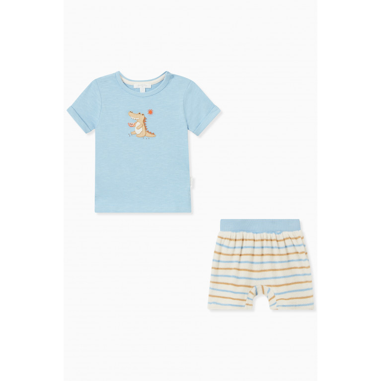 Purebaby - Alligator T-shirt & Shorts Set in Jersey & Towelling